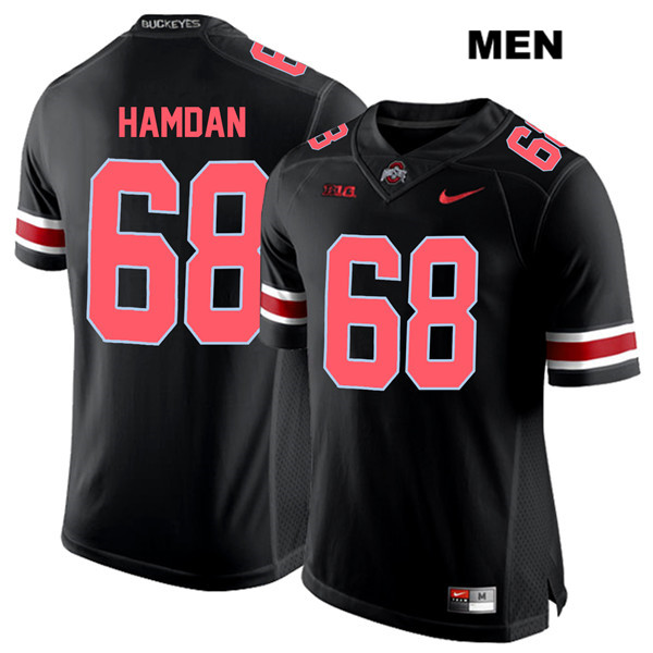 Ohio State Buckeyes Men's Zaid Hamdan #68 Red Number Black Authentic Nike College NCAA Stitched Football Jersey UW19D33YS